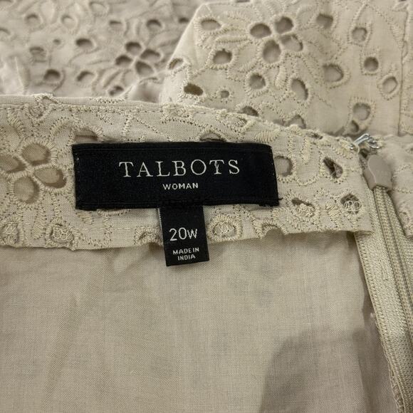 Talbots Skirt Womens 20W Eyelet Embroidered Lined Floral Plus Size Summer Casual - Picture 3 of 6